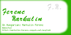 ferenc markulin business card